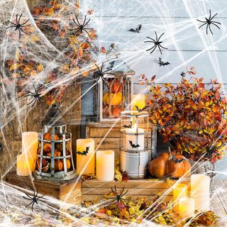Telaraña Halloween 28m2 + 30 Arañas Decoración