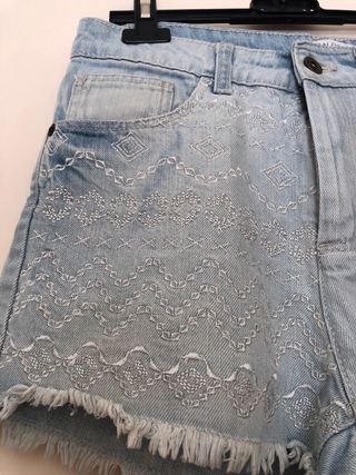 Shorts jeans donna con ricamo