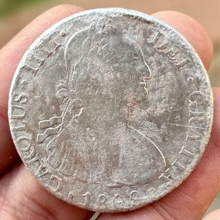 Moneda PLATA 8 Reales 1808 POTOSI. CARLOS IV