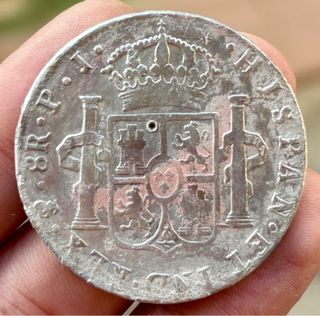 Moneda PLATA 8 Reales 1808 POTOSI. CARLOS IV