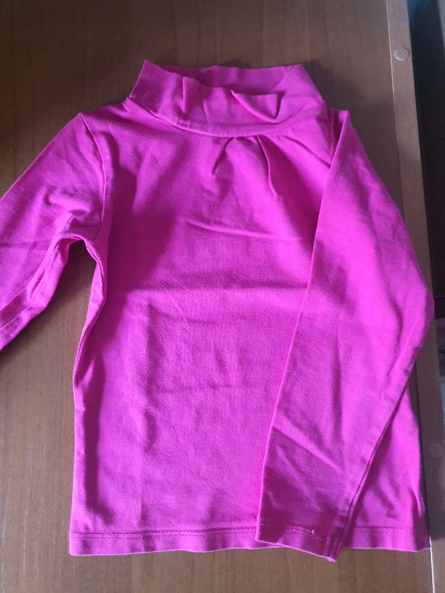 Maglietta bimba fucsia manica lunga