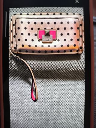Monedero Guess Dorado Lunares