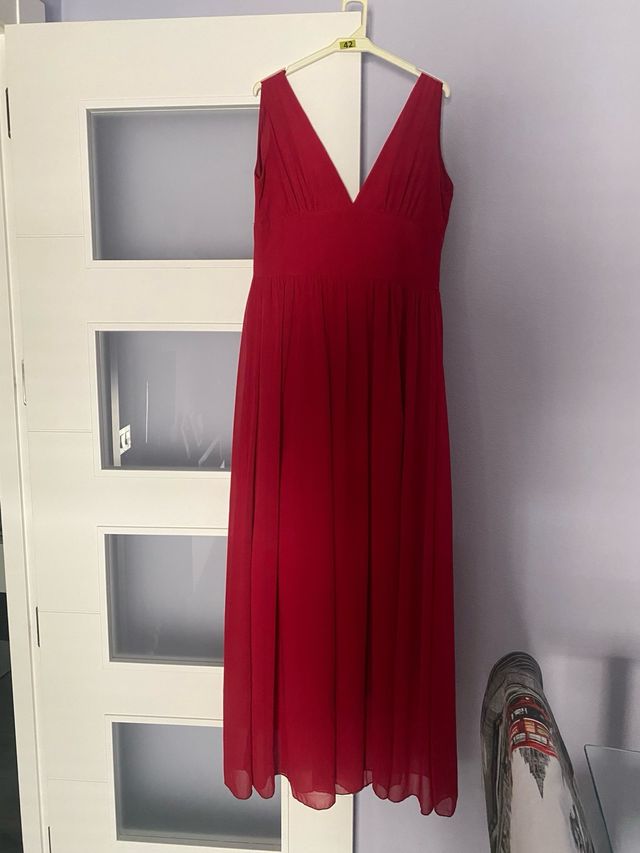 Vestido largo burdeos