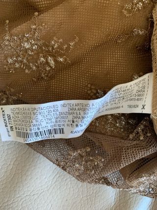 Falda Zara fiesta marrón con bordado