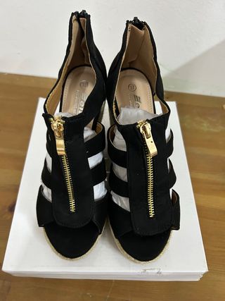 Zapatos de cuña negros talla 37
