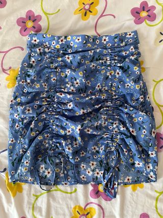 Falda floral Shein azul