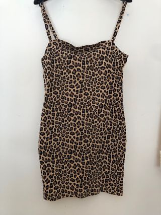 Abito fantasia maculata con spalline