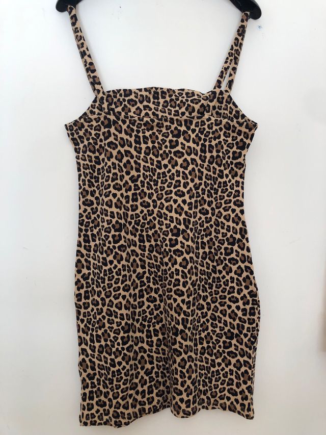 Abito fantasia maculata con spalline