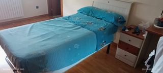 2 Camas completas 90cm: somier, colchón y cabecero