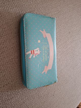 Cartera monedero infantil azul y rosa