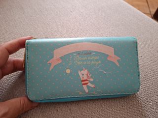 Cartera monedero infantil azul y rosa