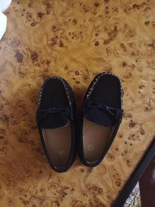 Zapatos mocasines niño negros talla 27 