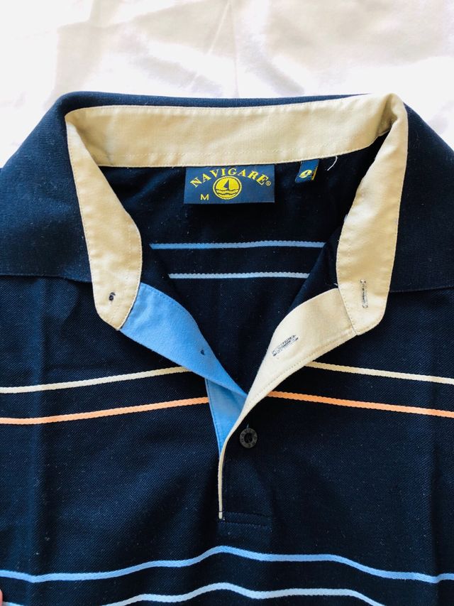 Polo uomo a righe, 100% cotone