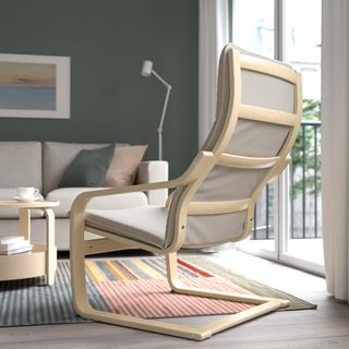 Butaca Poäng Ikea Madera Beige