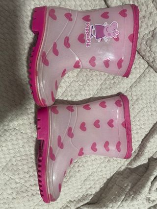 Botas de agua Peppa Pig rosas corazón