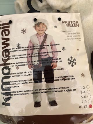Disfraz niño/niña pastor belén 10-12 años