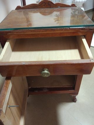 Mesilla Antigua Madera Cristal y Metal