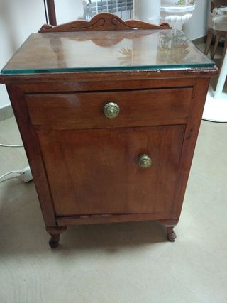 Mesilla Antigua Madera Cristal y Metal