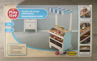 Carrito de venta ambulante de madera