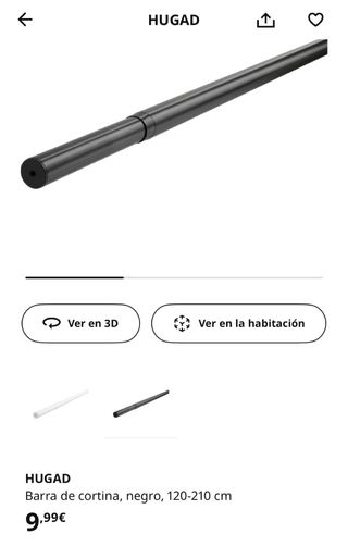 Barra Cortina Negra Ikea