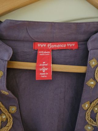 Vestido Flamenco Lila Bordado Talla Única