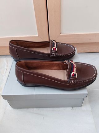 Mocasines Marrones Mujer