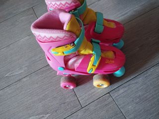 Patines Infantiles Ajustables Rosa y Amarillo