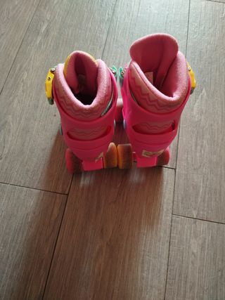 Patines Infantiles Ajustables Rosa y Amarillo