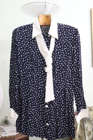 Camicia foulard viscosa Donnarosa blu