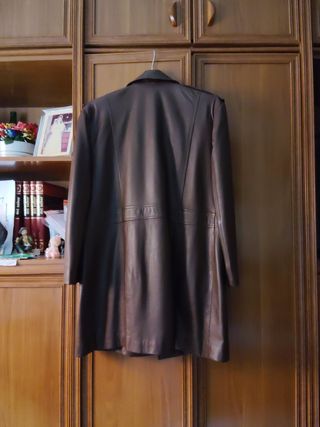 Chaqueta de cuero marrón
