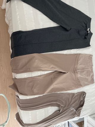 Pantalones premamá oficina beige y gris
