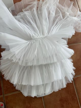 Can-can fallera blanco, para niña