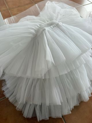 Can-can fallera blanco, para niña