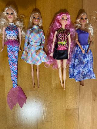 3 Muñecas estilo Barbie +sirena de regalo 