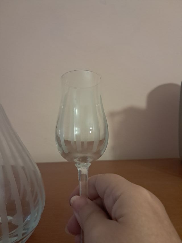 Juego 12 copas chupito y botella cristal