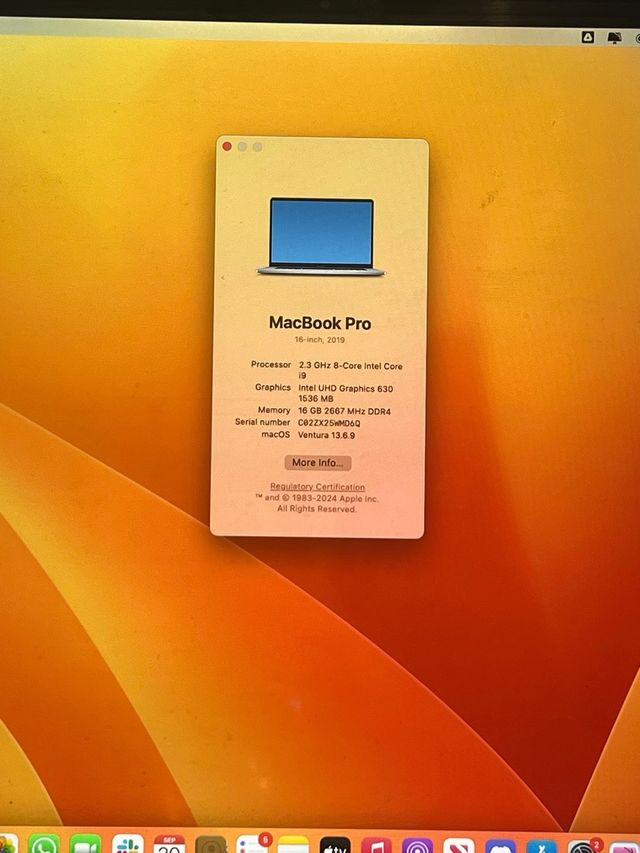 MacBook Pro 16 2019 2.3GHz 8-Core