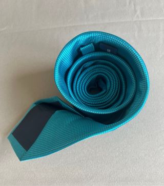 Corbata de Seda Italiana Azul Turquesa
