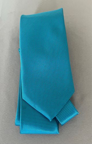 Corbata de Seda Italiana Azul Turquesa