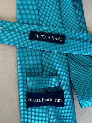Corbata de Seda Italiana Azul Turquesa