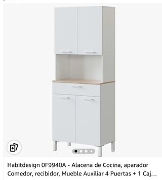 Mesa auxiliar blanca de madera