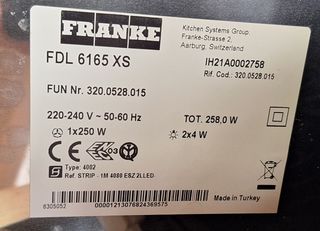 Campana extractora cocina FRANKE FDL 6165 XS