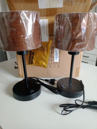 Lámparas de mesa madera y metal