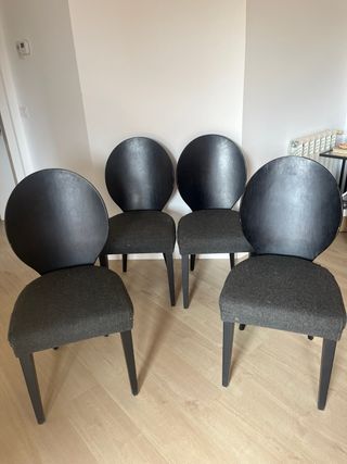 Juego de 4 sillas negras