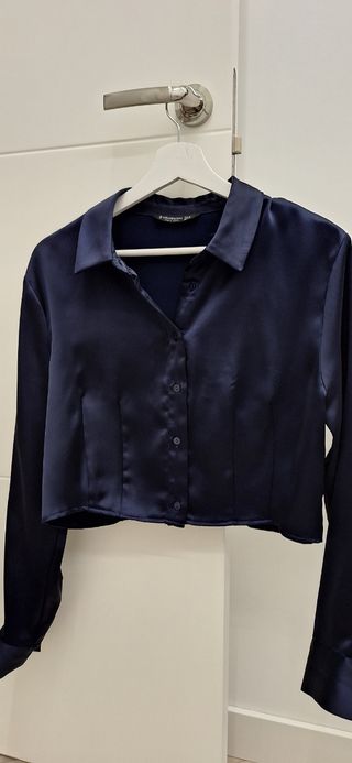 Blusa manga larga azul