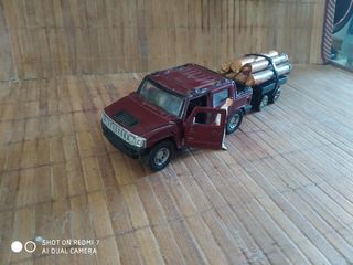 Coche Hummer pickup , remolque. Y figura esc 1,43