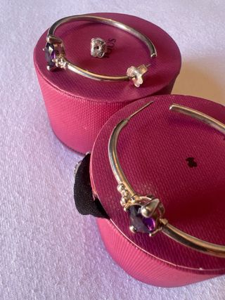 Pendientes Tous plata y lila