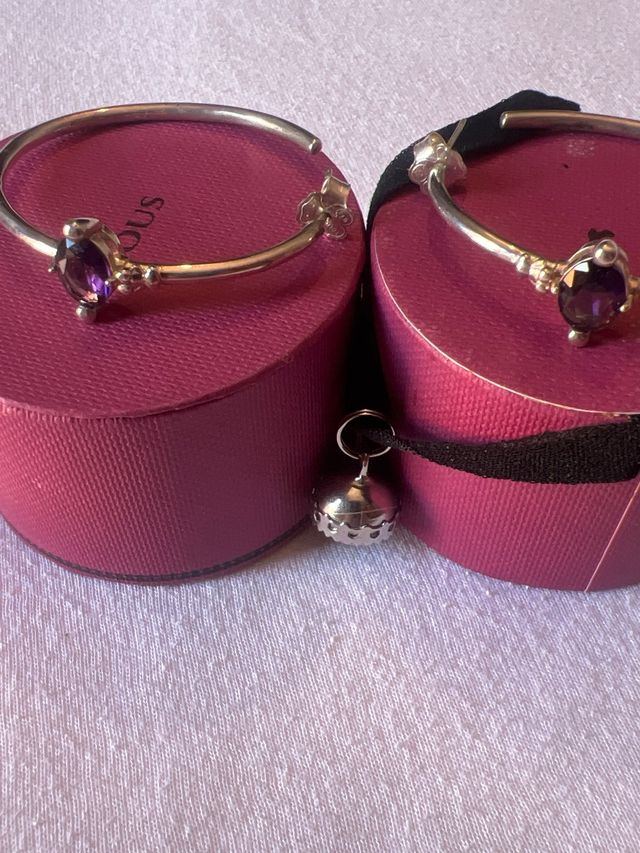 Pendientes Tous plata y lila