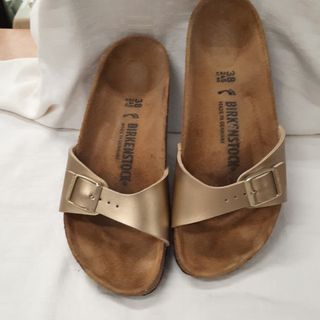 Ciabatte Birkenstock Pelle Dorata Donna Tg 38