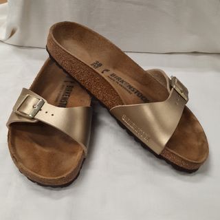 Ciabatte Birkenstock Pelle Dorata Donna Tg 38