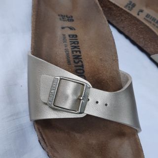 Ciabatte Birkenstock Pelle Dorata Donna Tg 38
